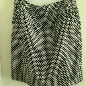 Loft Black and white pencil skirt